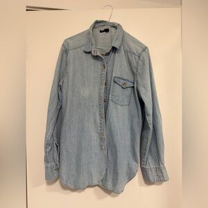 BDG Chambray Blue Denim Button Up Shirt Oversized